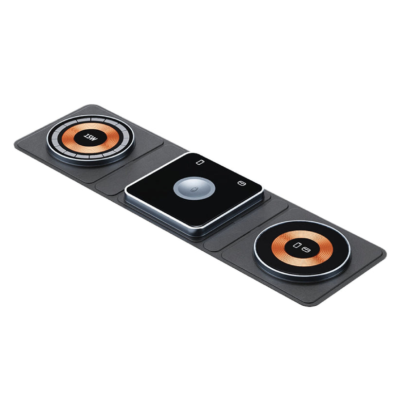 Dviced 3-in-1 foldable magnetic wireless charger - Black/Copper - iSTYLE BG