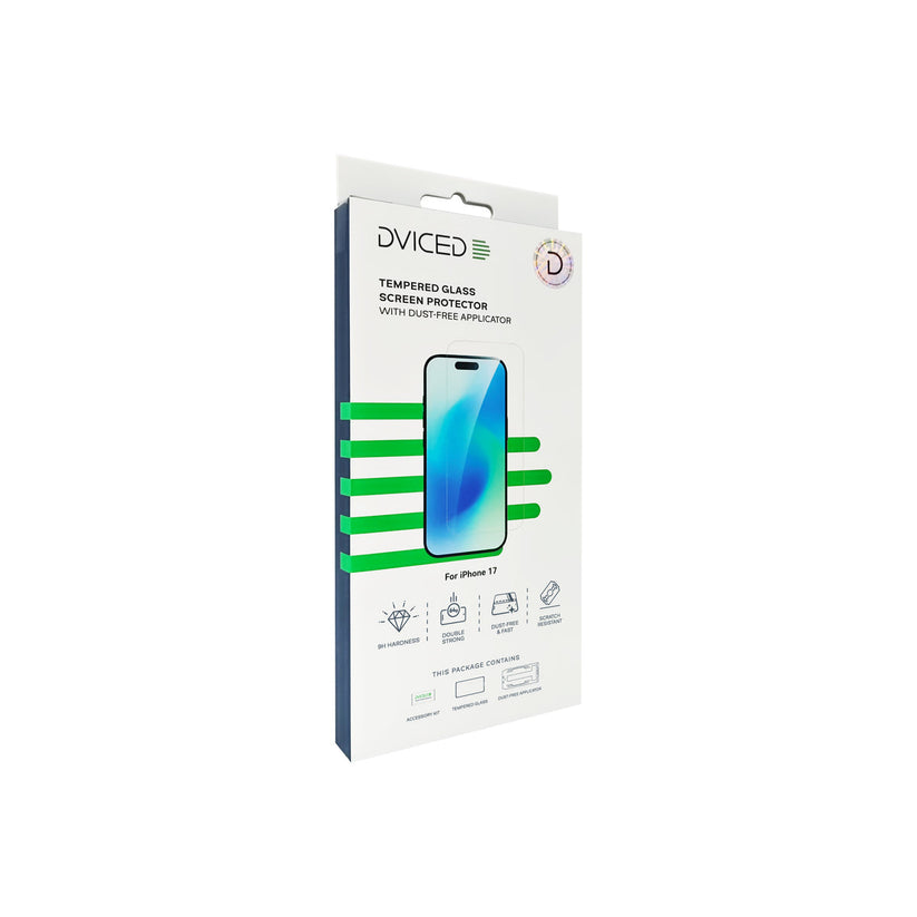 Dviced Закалено защитно стъкло за екран с апликатор за отстраняване на прах - iPhone 17 - iSTYLE BG