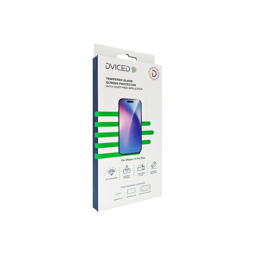 Dviced Закалено защитно стъкло за екран с апликатор за отстраняване на прах - iPhone 17 Pro Max - iSTYLE BG