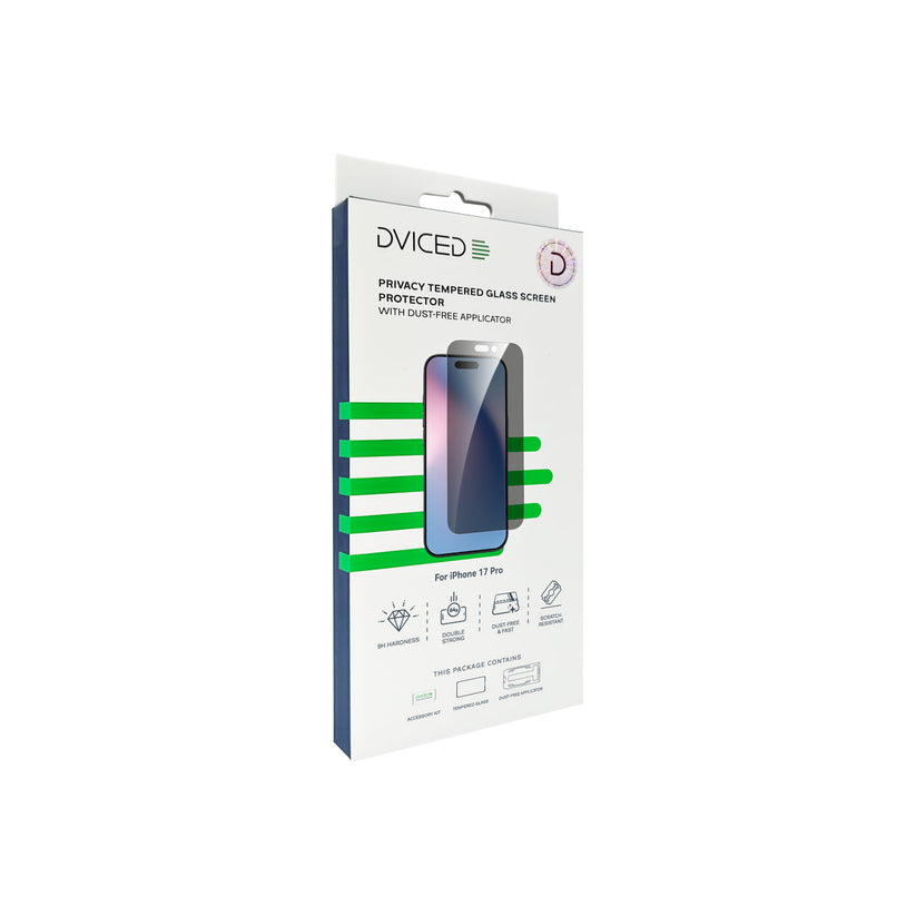 Dviced Протектор за екран от закалено стъкло с поверителност за iPhone 17 Pro с апликатор за отстраняване на прах - iSTYLE BG
