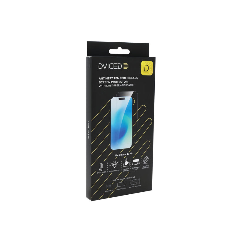 Dviced Протектор за екран от закалено стъкло „AntiHeat“ за iPhone Air с апликатор за отстраняване на прах - iSTYLE BG
