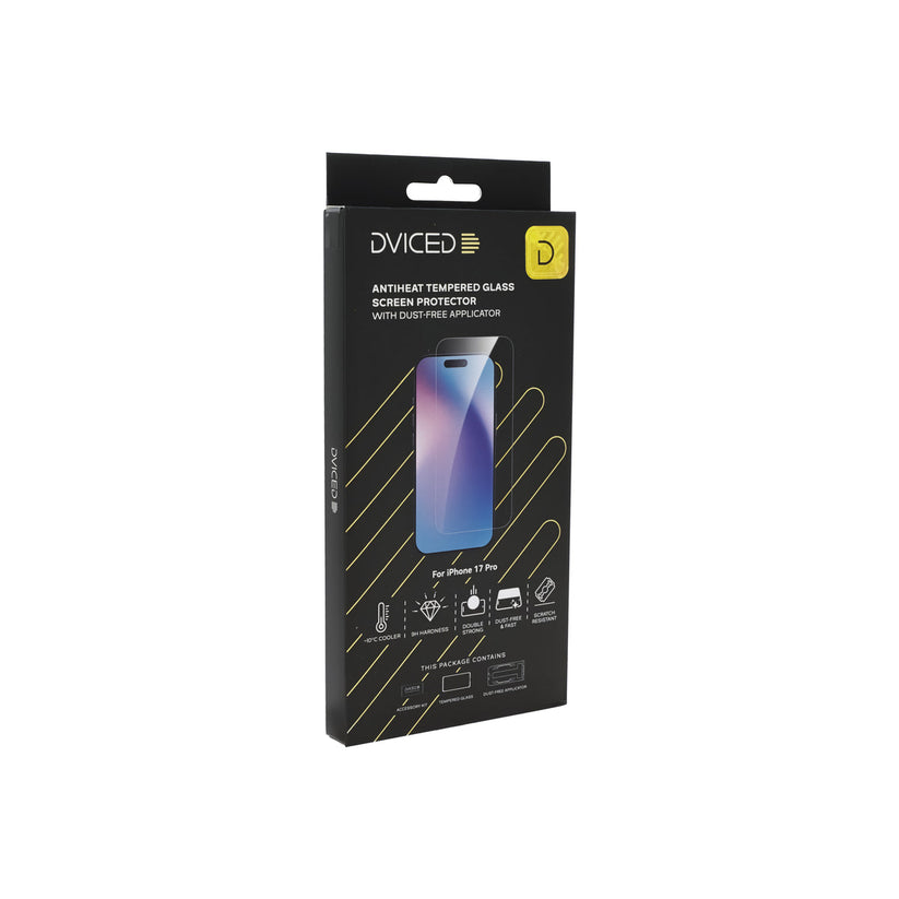 Dviced Протектор за екран от закалено стъкло „AntiHeat“ за iPhone 17 Pro с апликатор за отстраняване на прах - iSTYLE BG