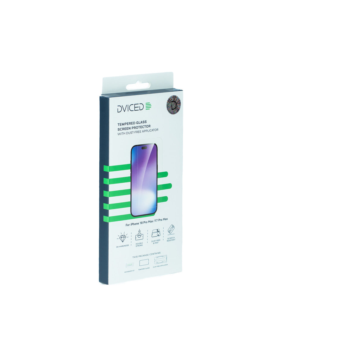Dviced Tempered glass screen protector for iPhone 18 Pro Max/ 17 pro max with dust-free applicator