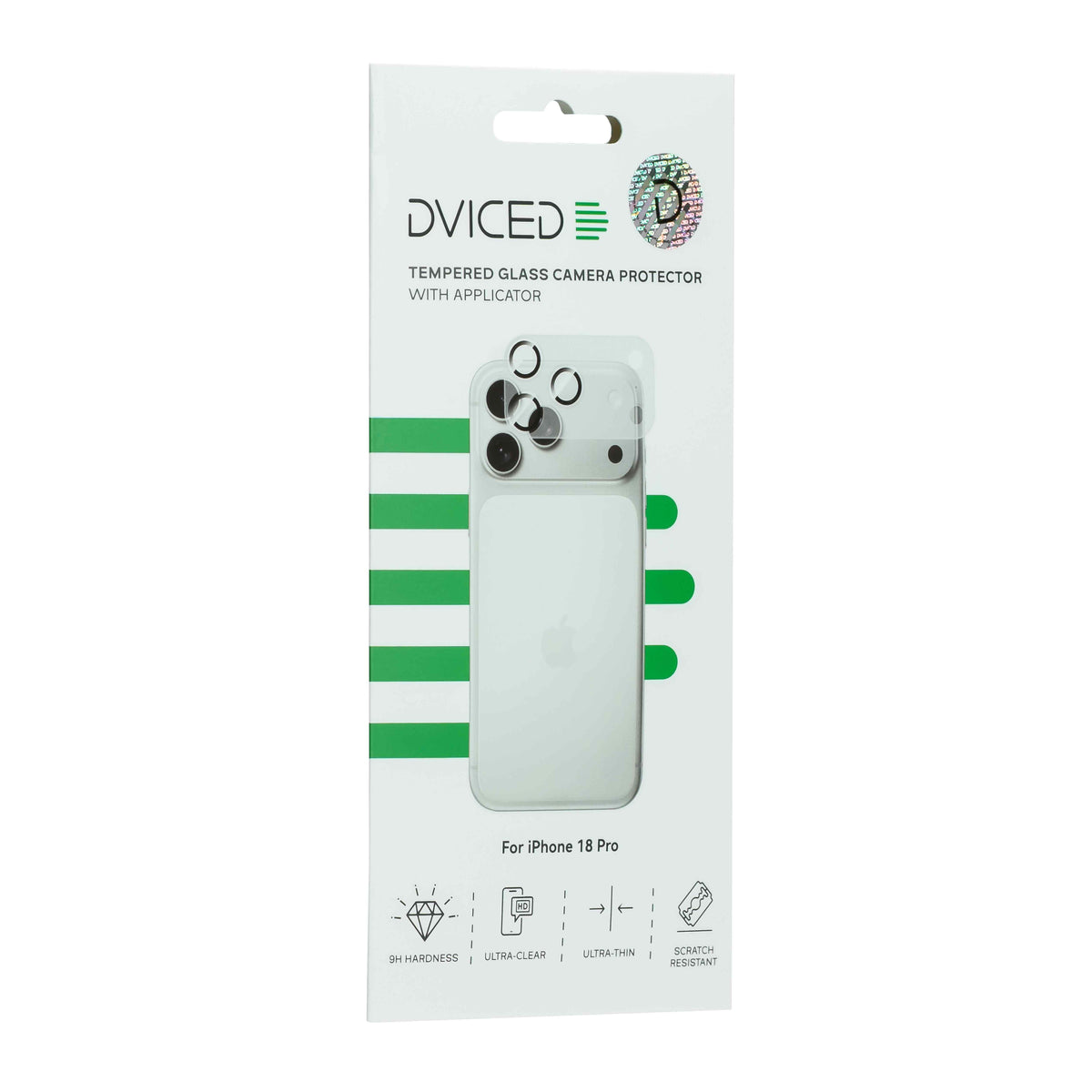 Dviced Tempered glass camera protector for iPhone 18 Pro with applicator