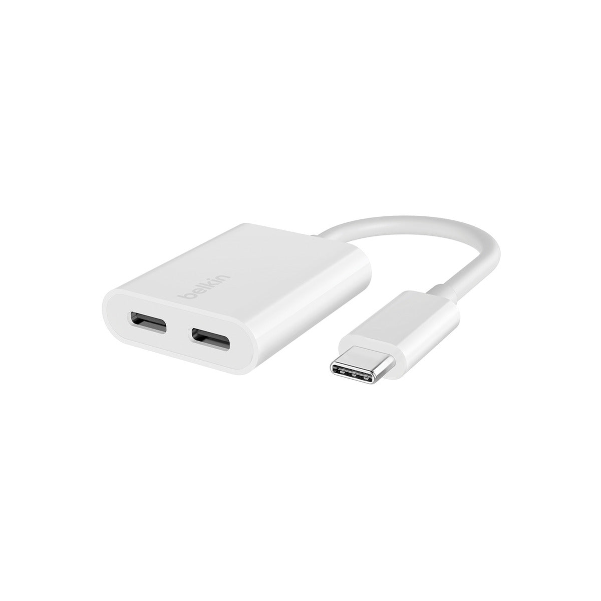 Belkin ROCKSTAR Dual USB-C Audio + Charge Adapter - White