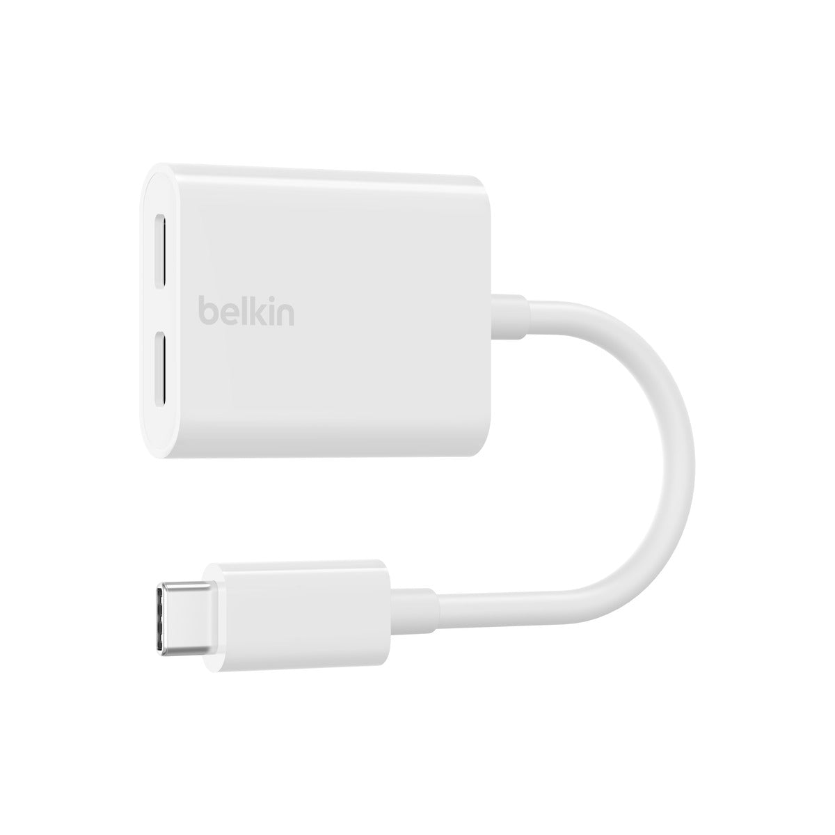 Belkin ROCKSTAR Dual USB-C Audio + Charge Adapter - White