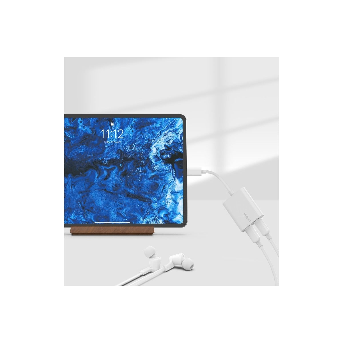 Belkin ROCKSTAR Dual USB-C Audio + Charge Adapter - White