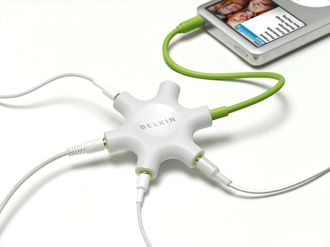 Belkin ROCKSTAR 5 x 3 5mm Jack Audio Splitter - White