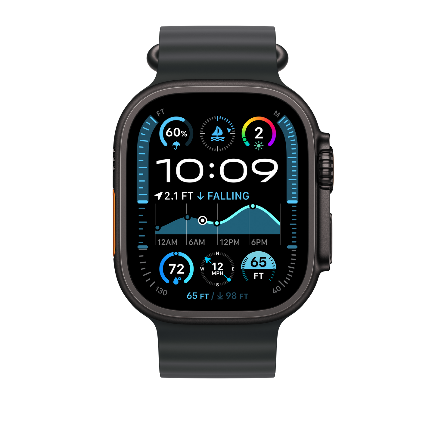 49mm Black Ocean Band - Black Titanium Finish - iSTYLE BG