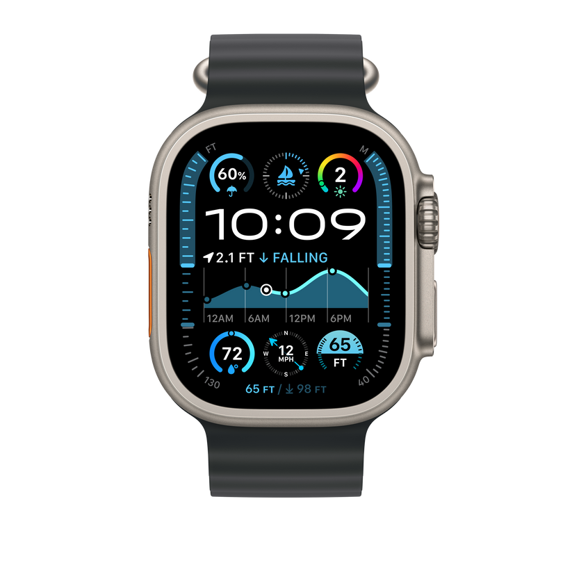 49mm Black Ocean Band Extension - Natural Titanium Finish - iSTYLE BG