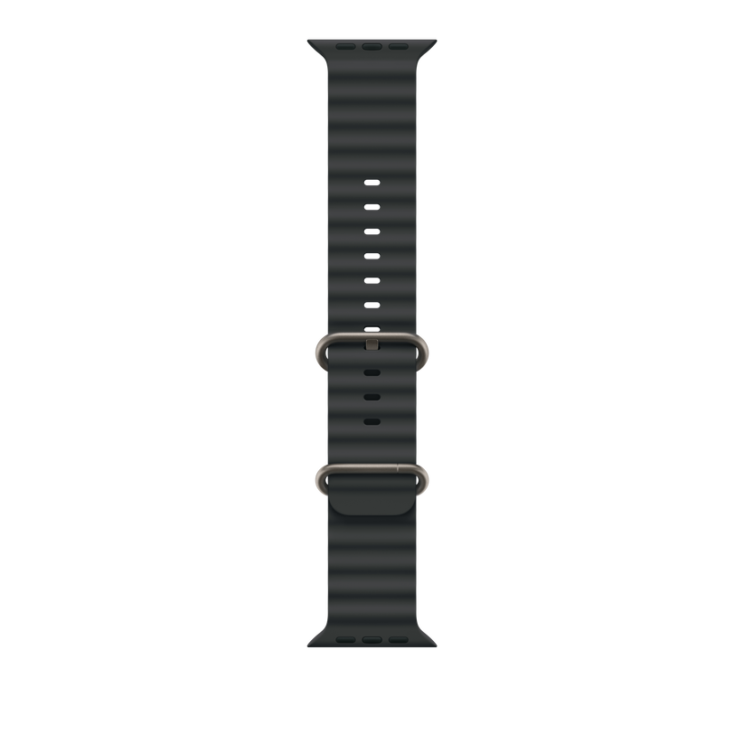 49mm Black Ocean Band - Natural Titanium Finish - iSTYLE BG