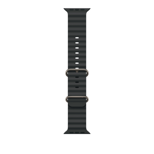 49mm Black Ocean Band - Natural Titanium Finish - iSTYLE BG