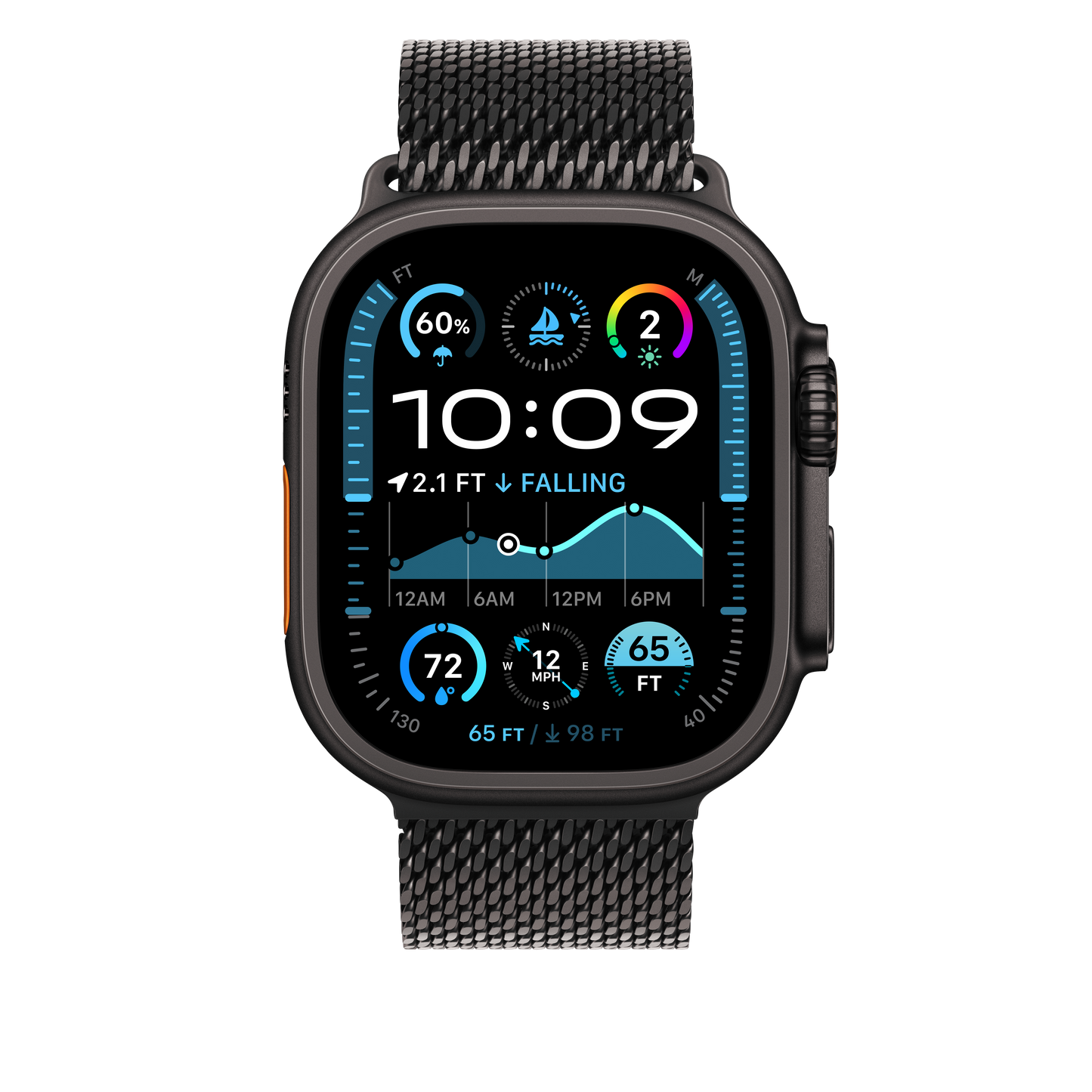 49mm Black Titanium Milanese Loop - Large - iSTYLE BG
