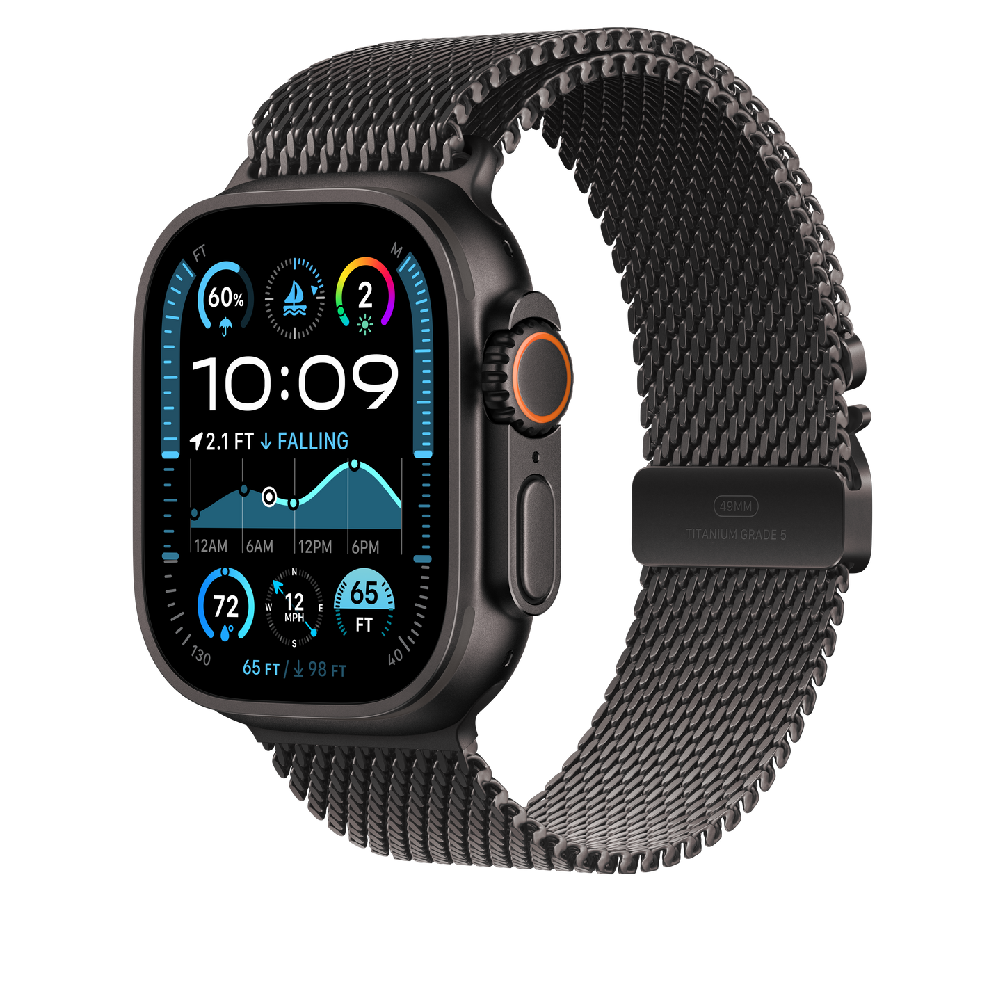49mm Black Titanium Milanese Loop - Medium - iSTYLE BG