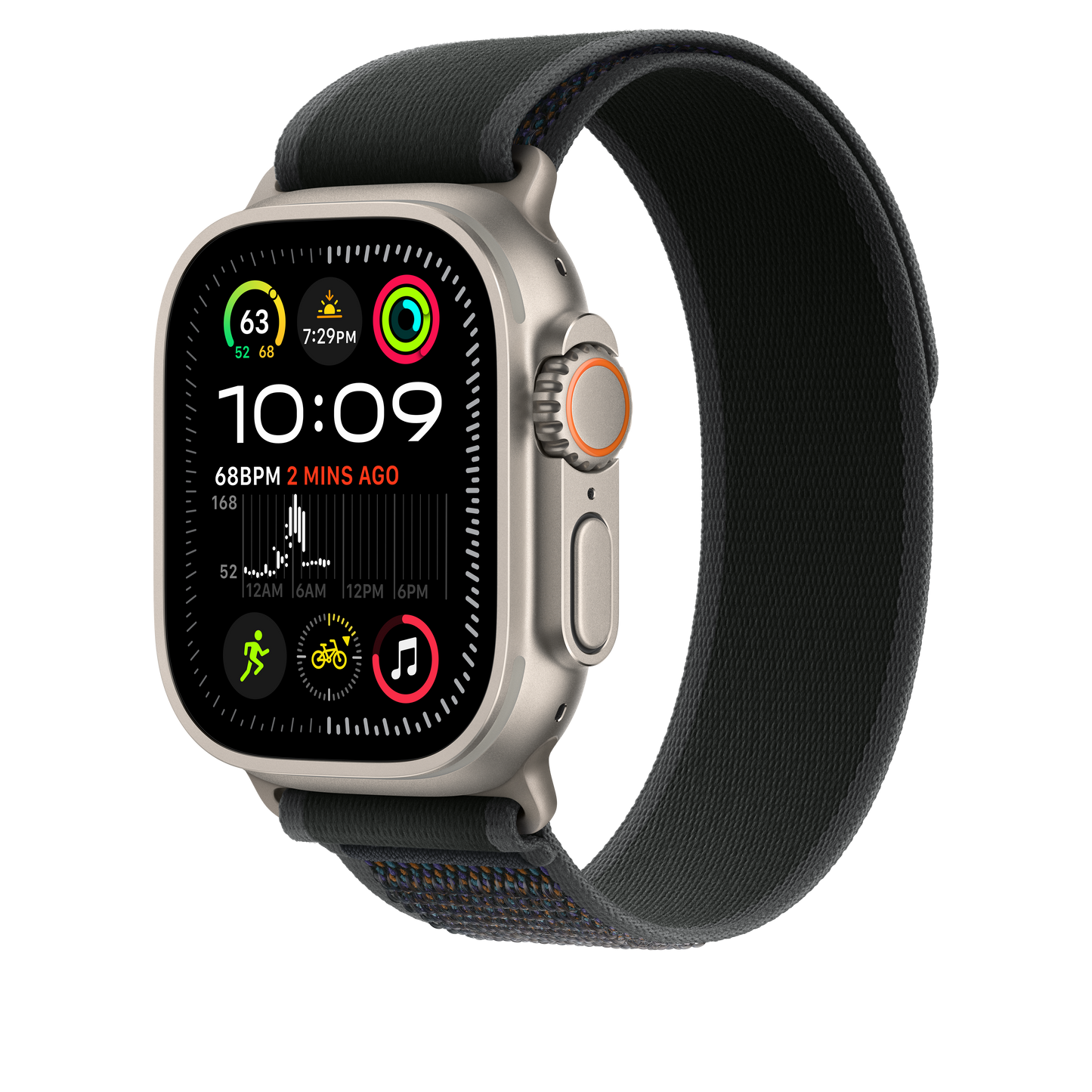 49mm Black Trail Loop - M/L - Natural Titanium Finish - iSTYLE BG