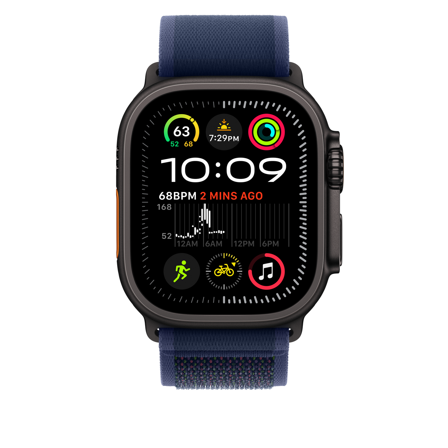 49mm Blue Trail Loop - M/L - Black Titanium Finish - iSTYLE BG