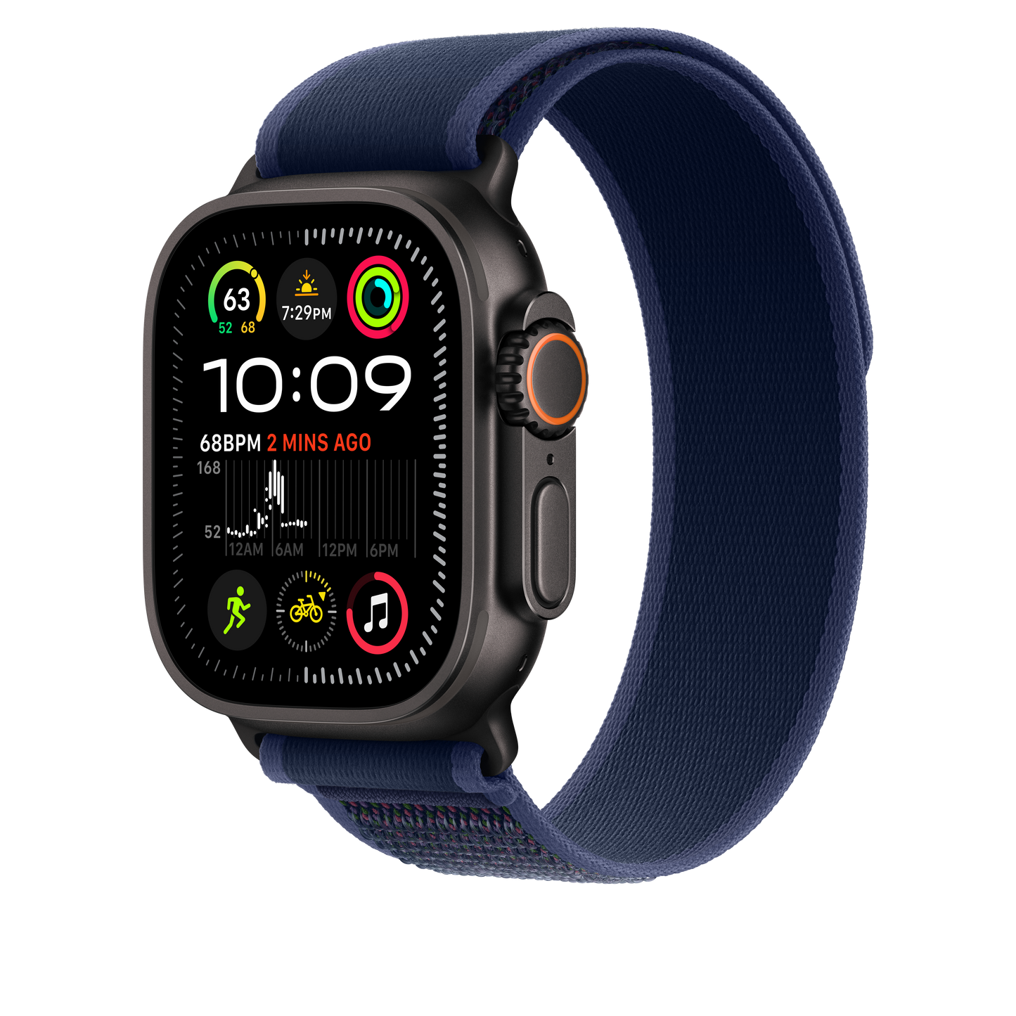 49mm Blue Trail Loop - S/M - Black Titanium Finish - iSTYLE BG