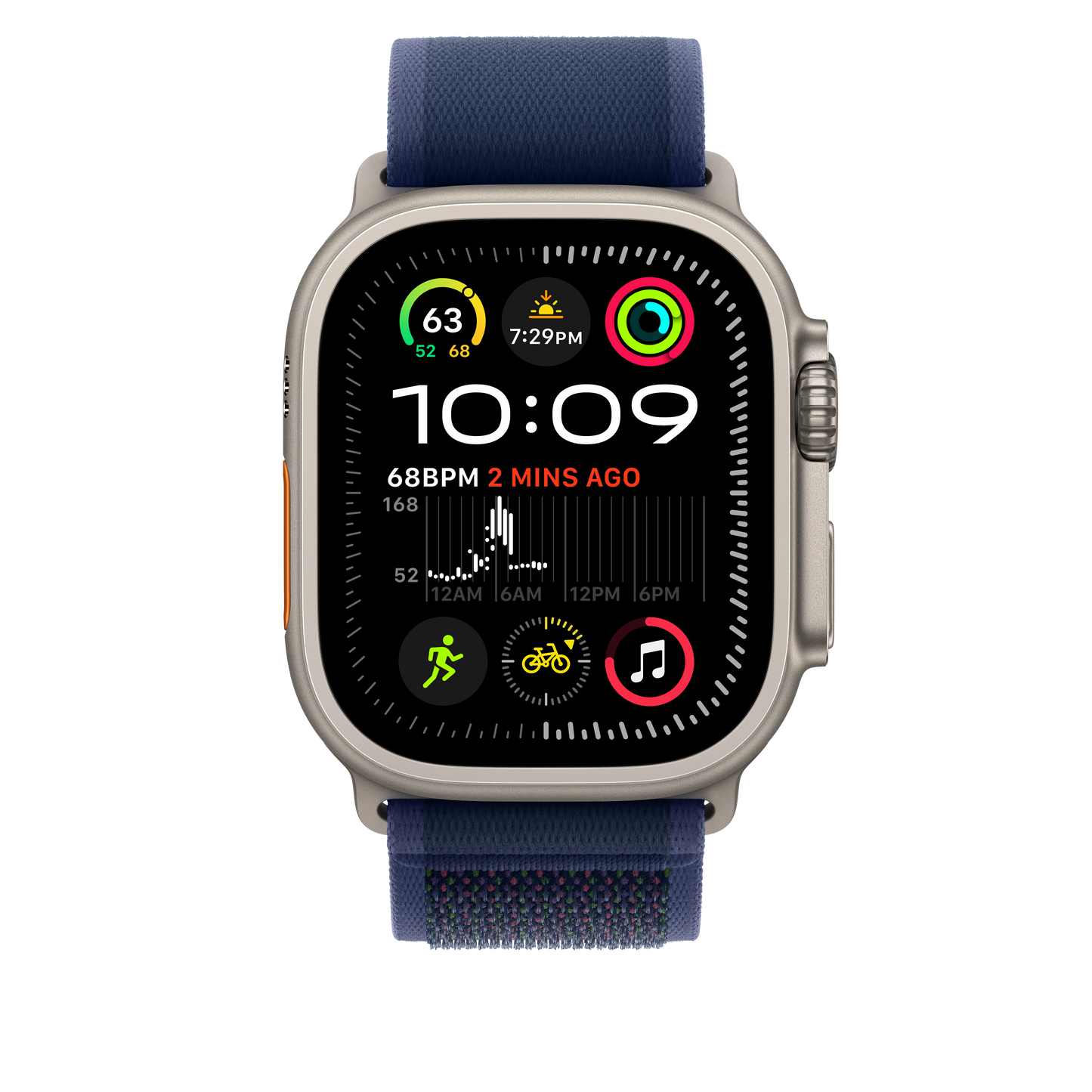 49mm Blue Trail Loop - S/M - Natural Titanium Finish - iSTYLE BG