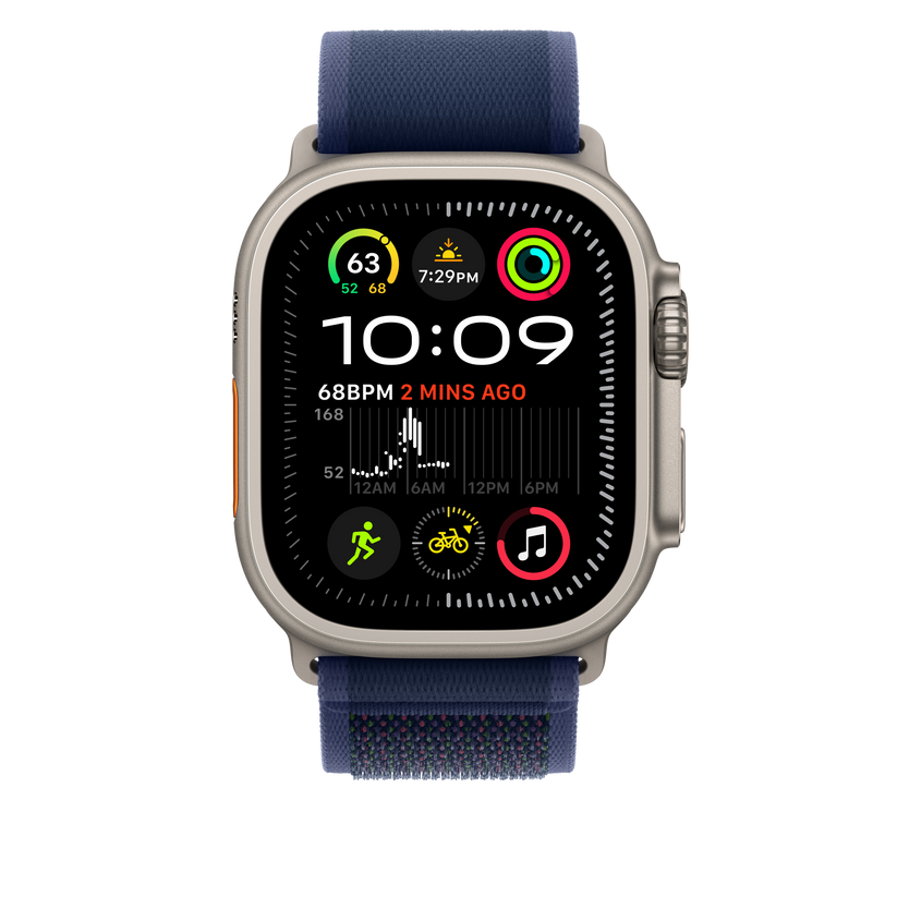 49mm Blue Trail Loop - S/M - Natural Titanium Finish - iSTYLE BG