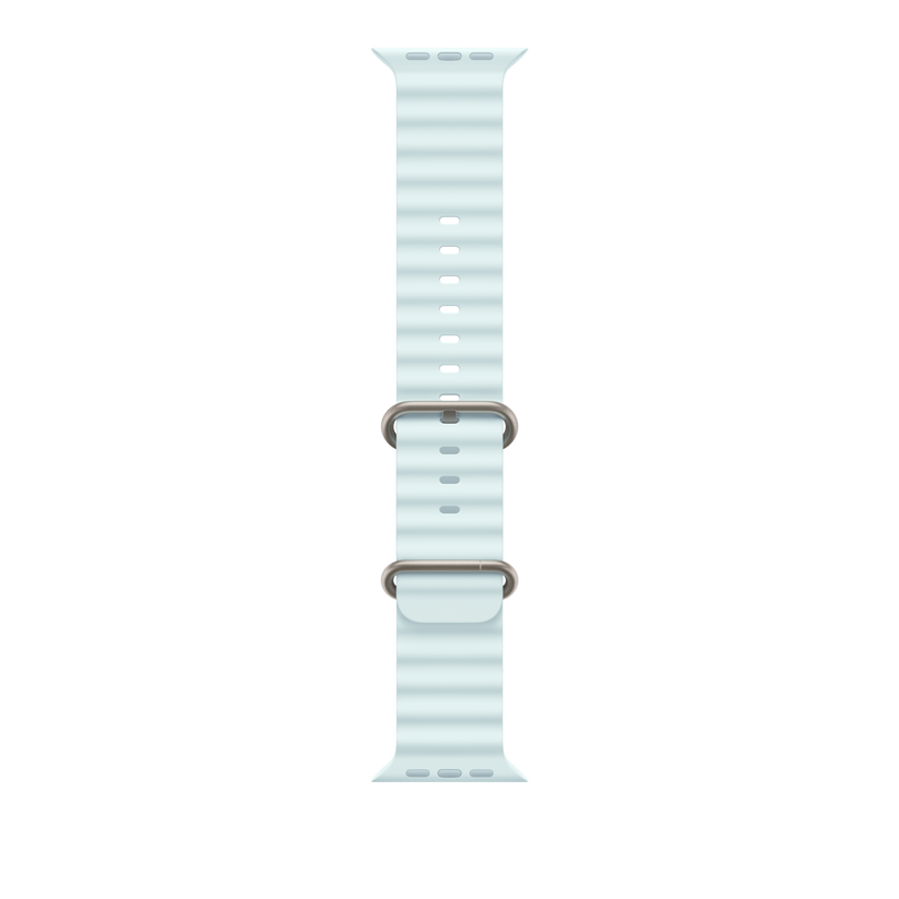 49mm Ice Blue Ocean Band - Natural Titanium Finish - iSTYLE BG