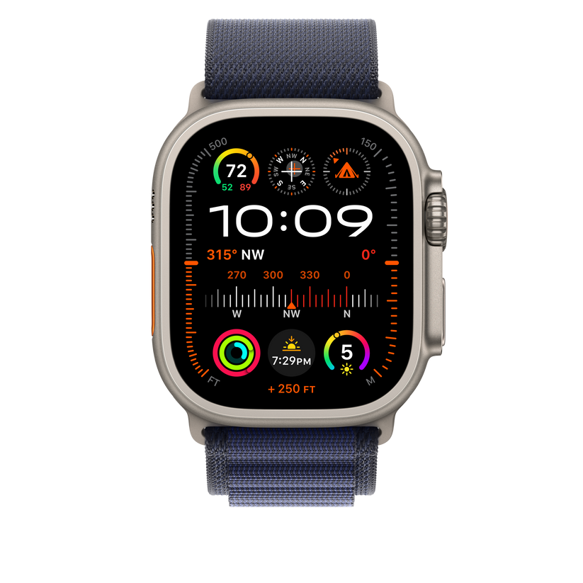 49mm Navy Alpine Loop - Large - Natural Titanium Finish - iSTYLE BG