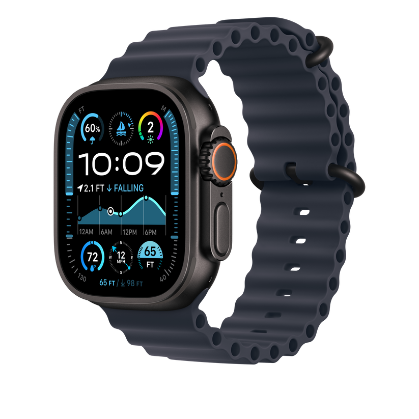 49mm Navy Ocean Band - Black Titanium Finish - iSTYLE BG