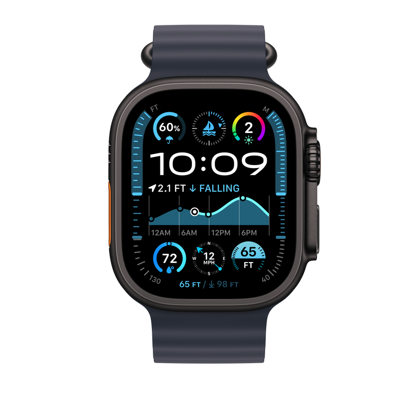49mm Navy Ocean Band - Black Titanium Finish - iSTYLE BG