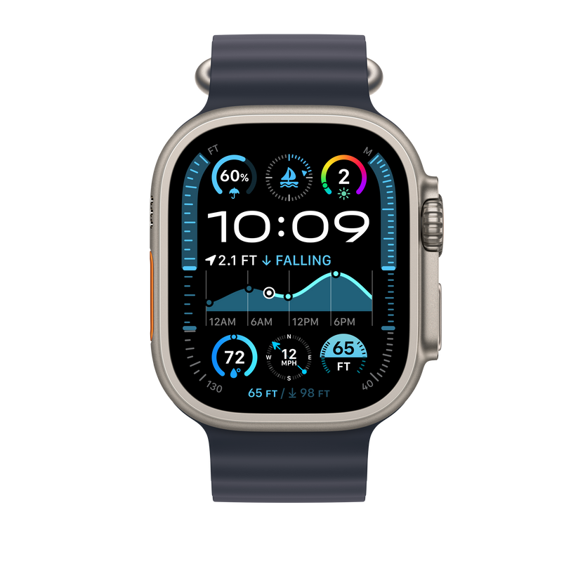 49mm Navy Ocean Band Extension - Natural Titanium Finish - iSTYLE BG