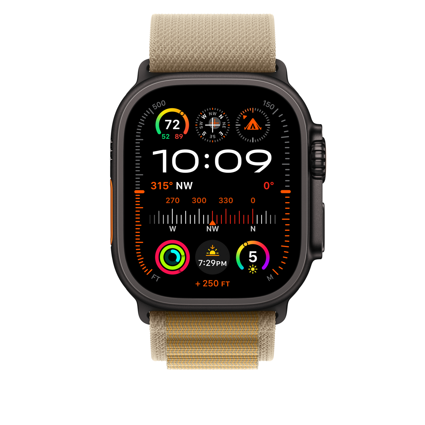 49mm Tan Alpine Loop - Large - Black Titanium Finish - iSTYLE BG
