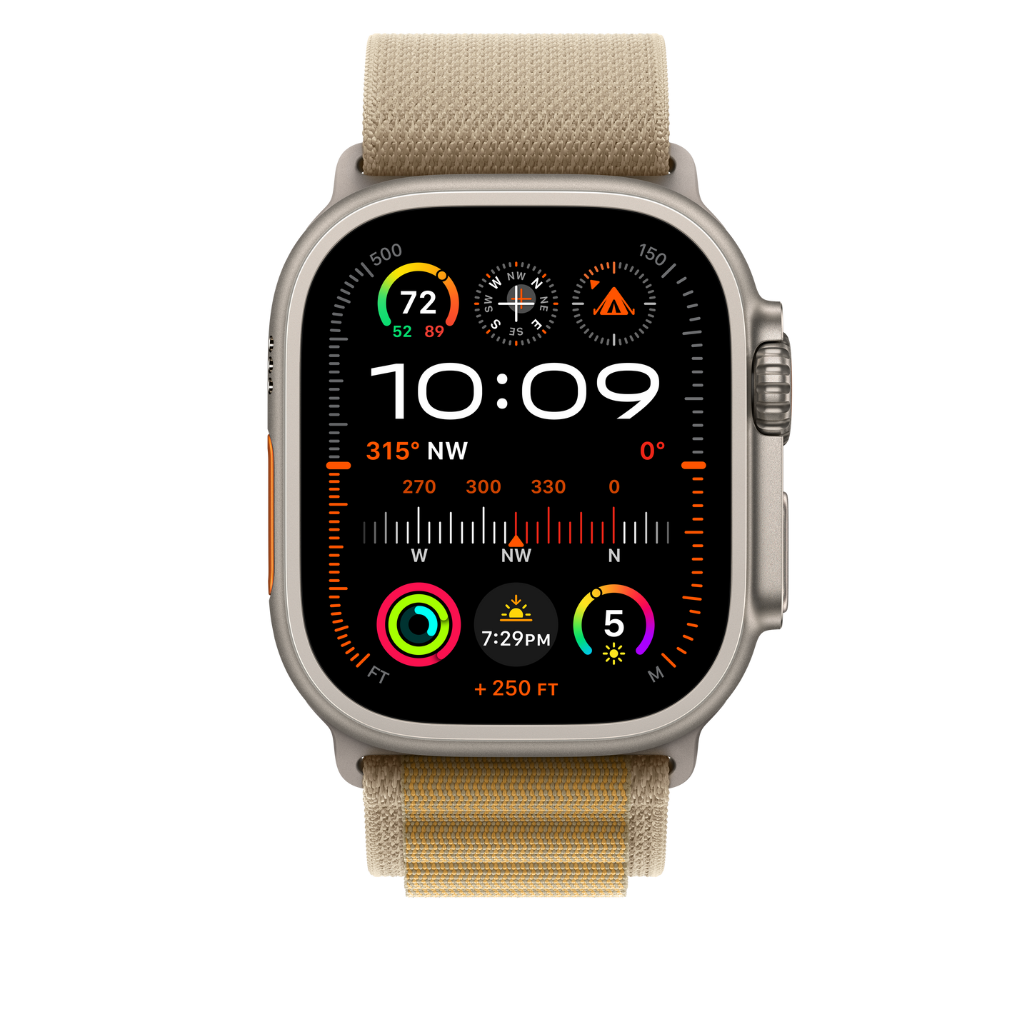 49mm Tan Alpine Loop - Medium - Natural Titanium Finish - iSTYLE BG