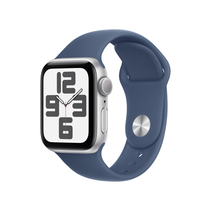 Apple Watch SE GPS 40mm Silver Aluminium Case with Denim Sport Band - M/L - iSTYLE BG