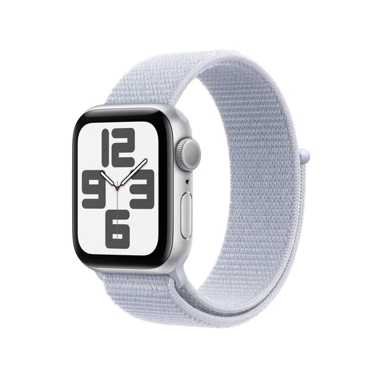 Apple Watch SE GPS 40mm Silver Aluminium Case with Blue Cloud Sport Loop - One Size - iSTYLE BG