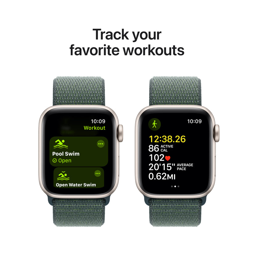 Apple Watch SE GPS 40mm Starlight Aluminium Case with Lake Green Sport Loop - iSTYLE BG