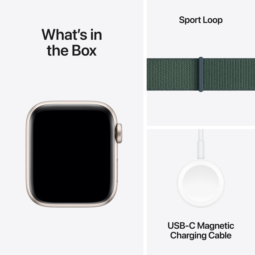 Apple Watch SE GPS 40mm Starlight Aluminium Case with Lake Green Sport Loop - iSTYLE BG