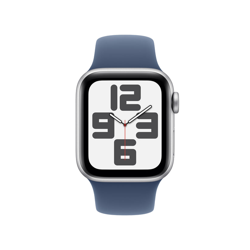 Apple Watch SE GPS + Cellular 40mm Silver Aluminium Case with Denim Sport Band - S/M - iSTYLE BG