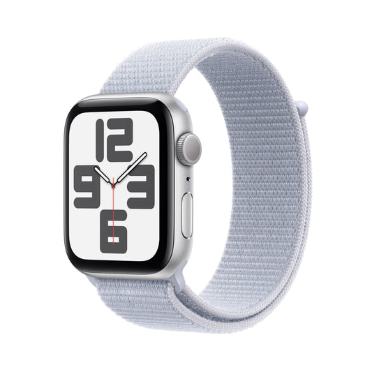 Apple Watch SE GPS 44mm Silver Aluminium Case with Blue Cloud Sport Loop - iSTYLE BG