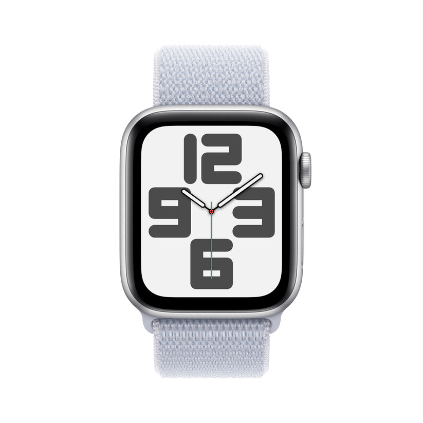 Apple Watch SE GPS 44mm Silver Aluminium Case with Blue Cloud Sport Loop - iSTYLE BG