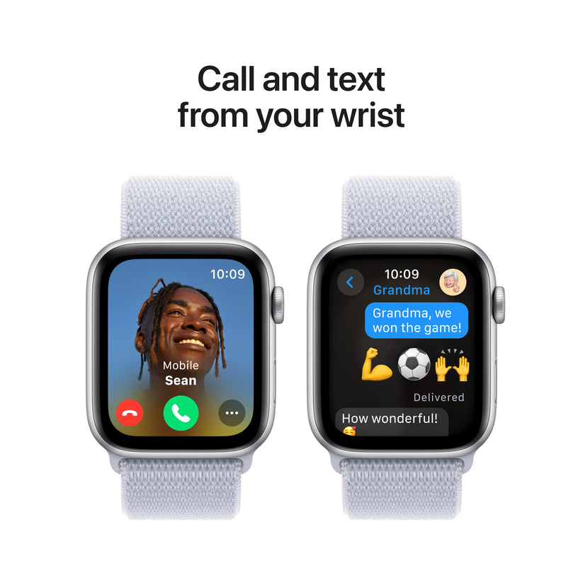 Apple Watch SE GPS 44mm Silver Aluminium Case with Blue Cloud Sport Loop - iSTYLE BG