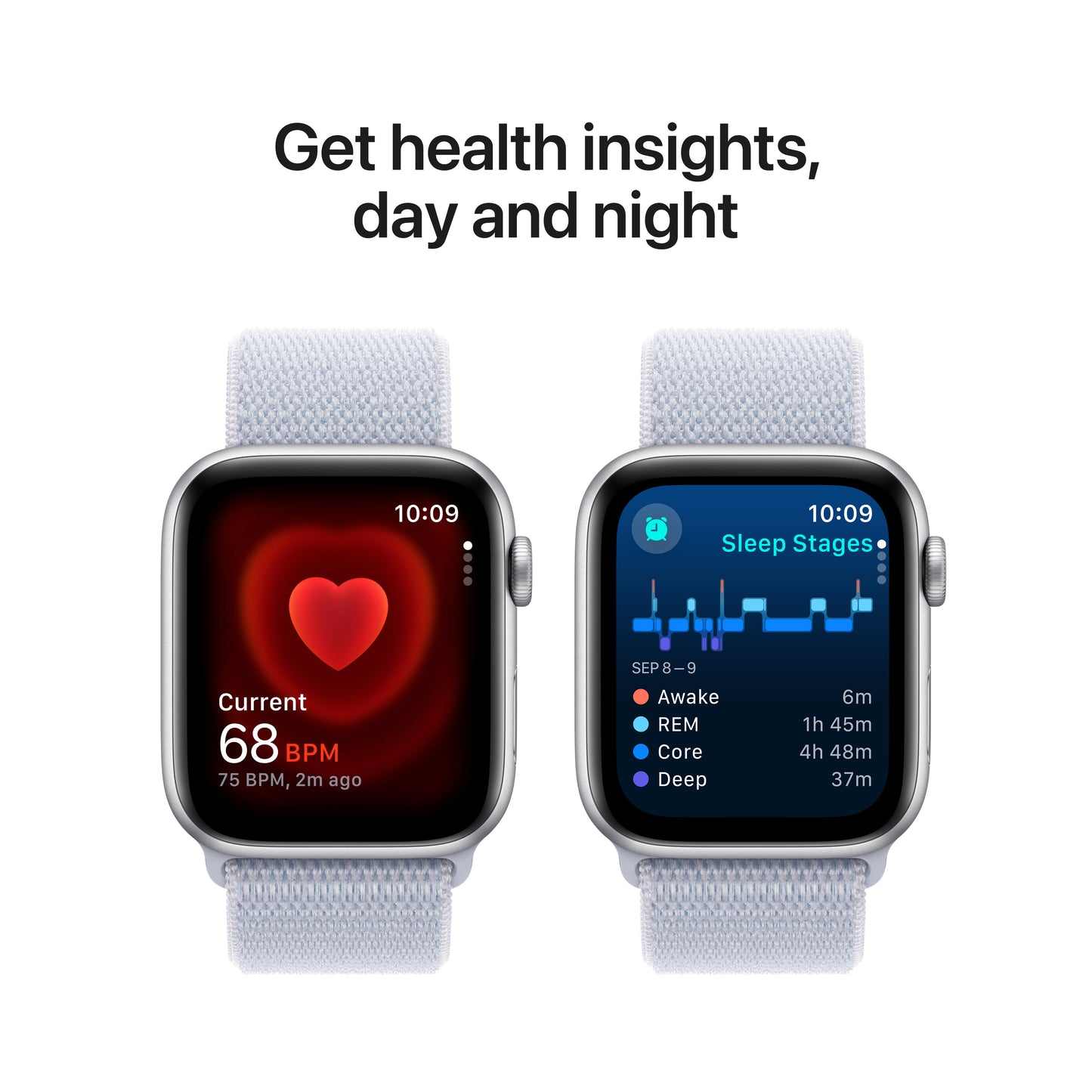 Apple Watch SE GPS 44mm Silver Aluminium Case with Blue Cloud Sport Loop - iSTYLE BG