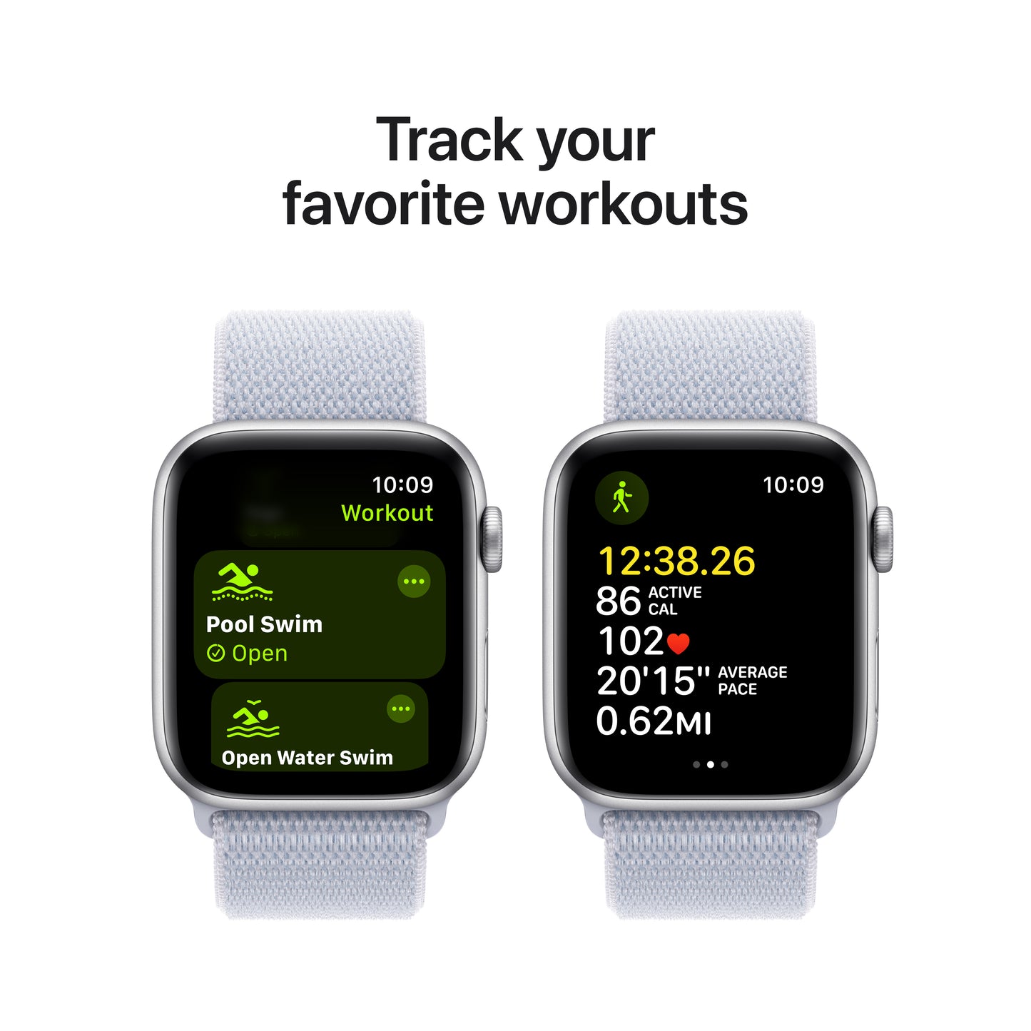 Apple Watch SE GPS 44mm Silver Aluminium Case with Blue Cloud Sport Loop - iSTYLE BG