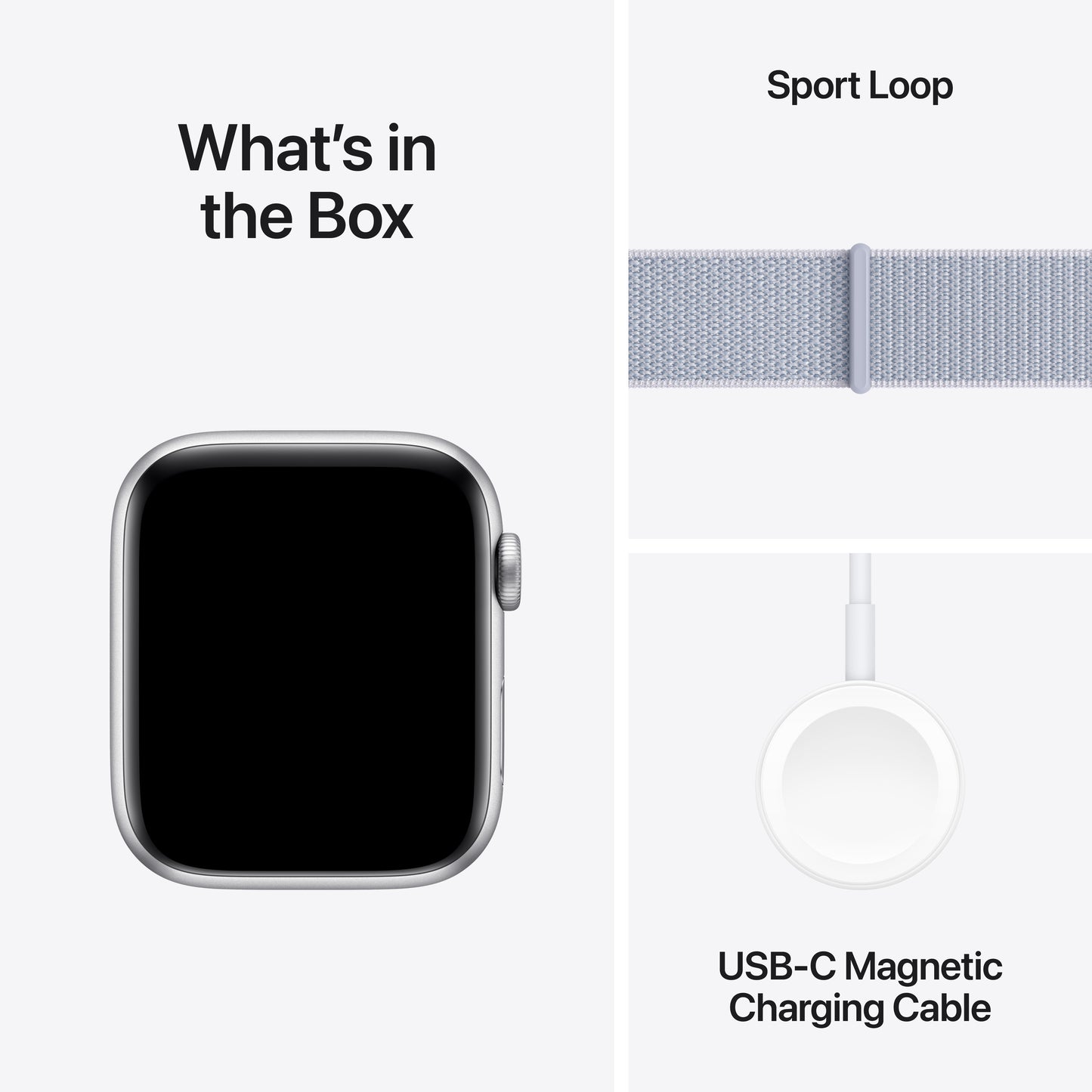 Apple Watch SE GPS 44mm Silver Aluminium Case with Blue Cloud Sport Loop - iSTYLE BG