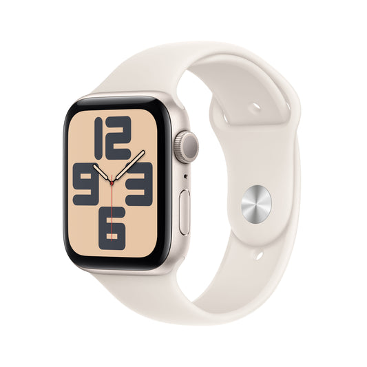 Apple Watch SE GPS 44mm Starlight Aluminium Case with Starlight Sport Band - M/L - iSTYLE BG