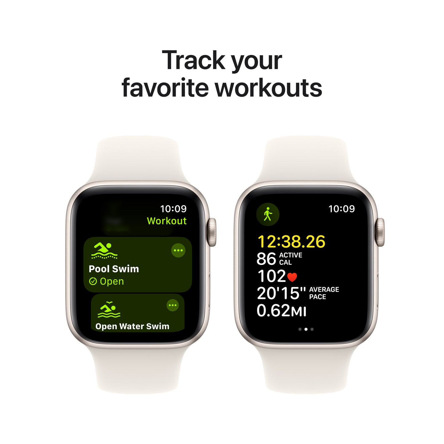 Apple Watch SE GPS 44mm Starlight Aluminium Case with Starlight Sport Band - S/M - iSTYLE BG