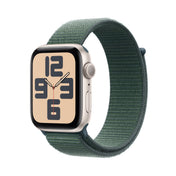 Apple Watch SE GPS 44mm Starlight Aluminium Case with Lake Green Sport Loop - iSTYLE BG