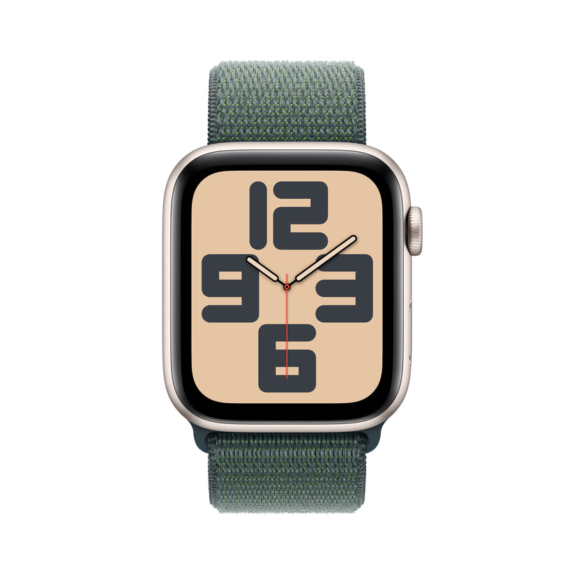 Apple Watch SE GPS 44mm Starlight Aluminium Case with Lake Green Sport Loop - iSTYLE BG