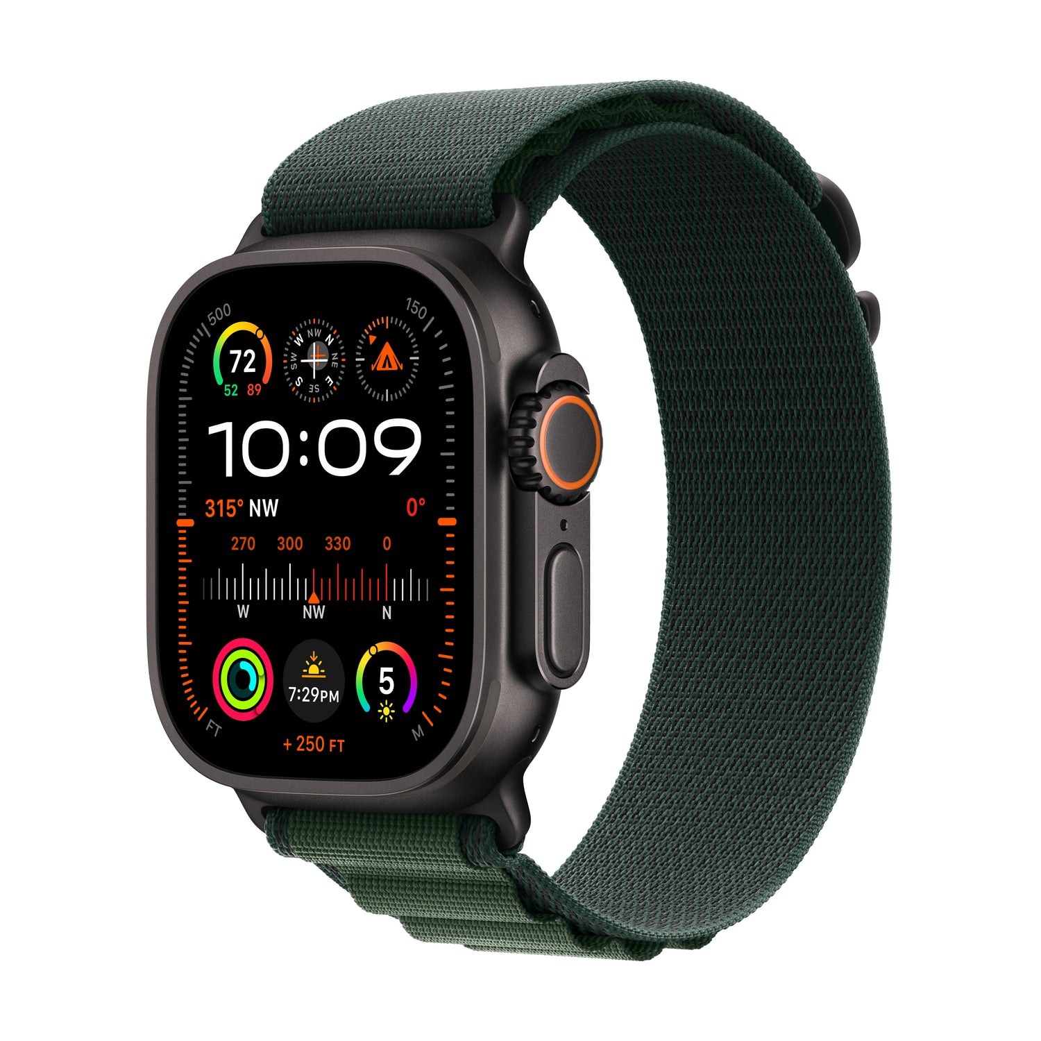 Apple Watch Ultra 2 GPS + Cellular 49mm Black Titanium Case with Dark Green Alpine Loop - M - iSTYLE BG