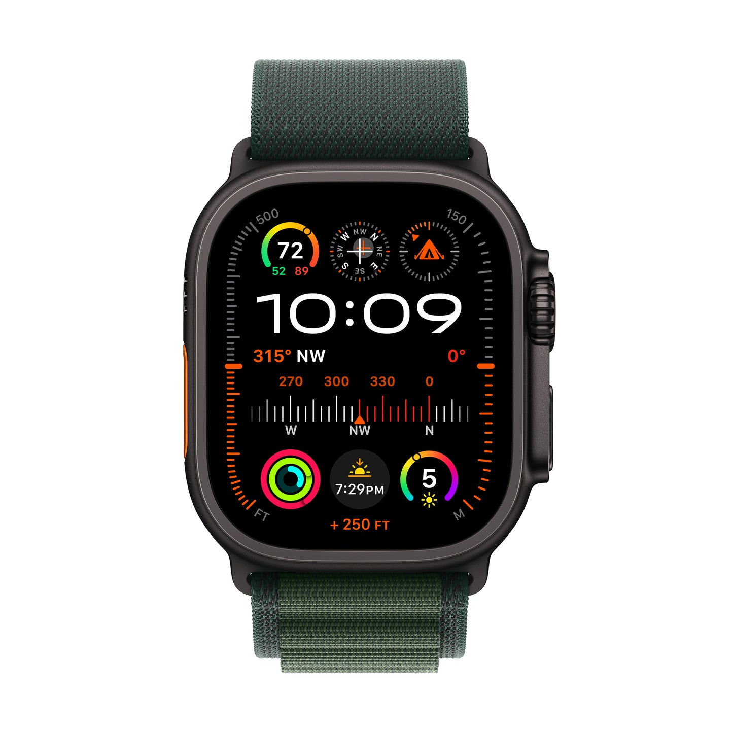 Apple Watch Ultra 2 GPS + Cellular 49mm Black Titanium Case with Dark Green Alpine Loop - L - iSTYLE BG