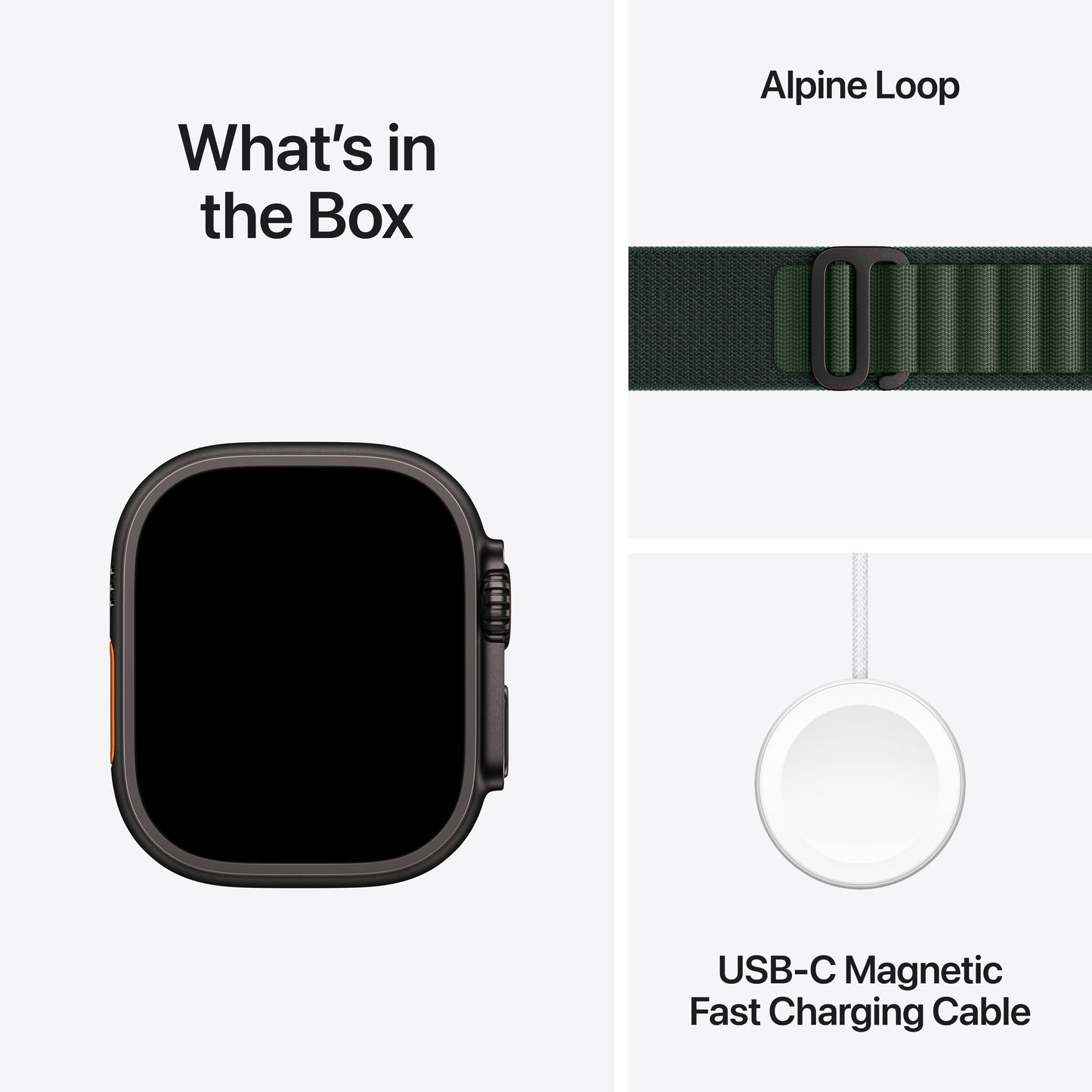 Apple Watch Ultra 2 GPS + Cellular 49mm Black Titanium Case with Dark Green Alpine Loop - L - iSTYLE BG