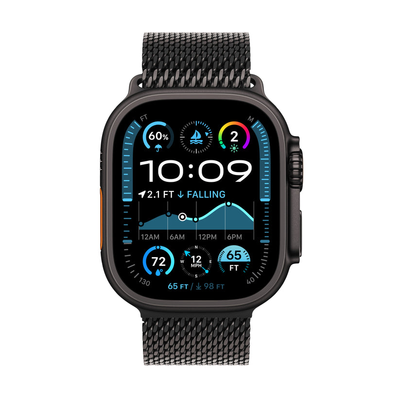 Apple Watch Ultra 2 GPS + Cellular 49mm Black Titanium Case with Black Titanium Milanese Loop - Large - iSTYLE BG