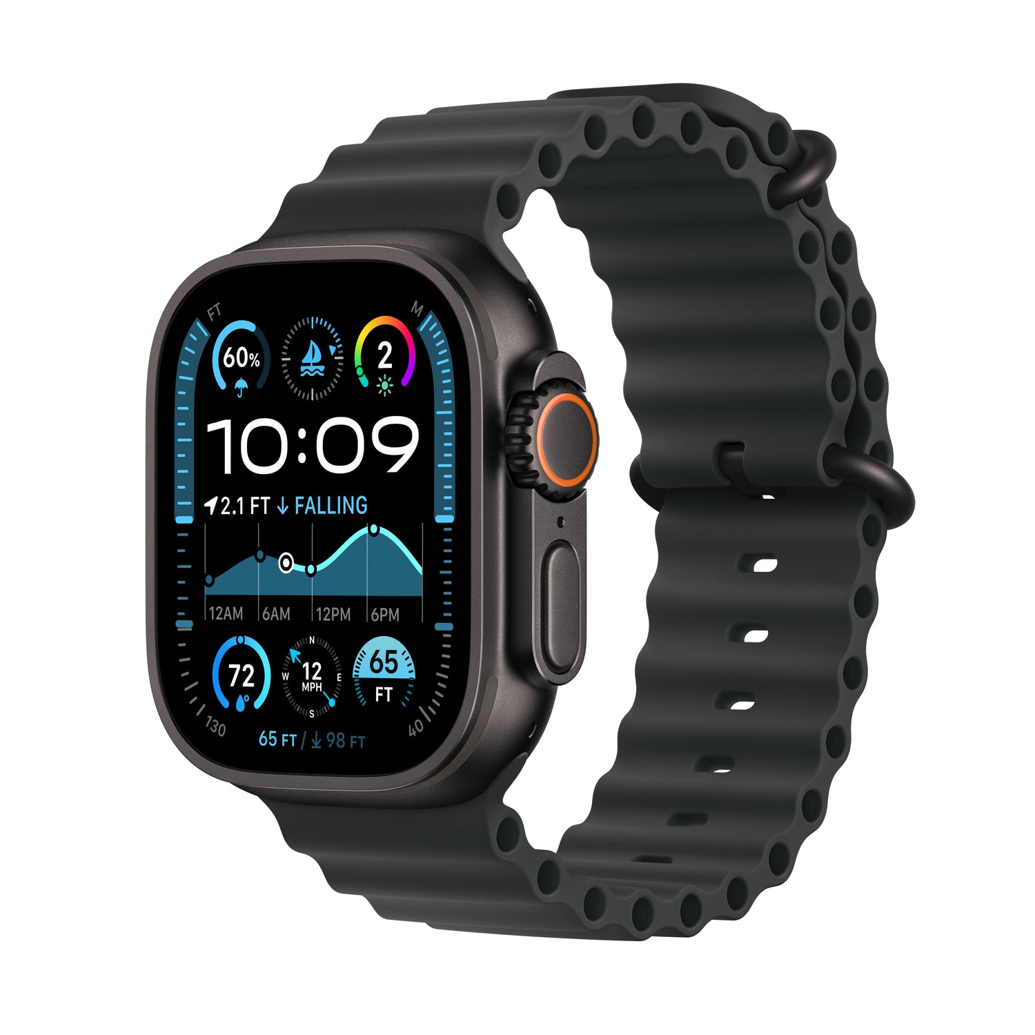 Apple Watch Ultra 2 GPS + Cellular 49mm Black Titanium Case with Black Ocean Band - iSTYLE BG